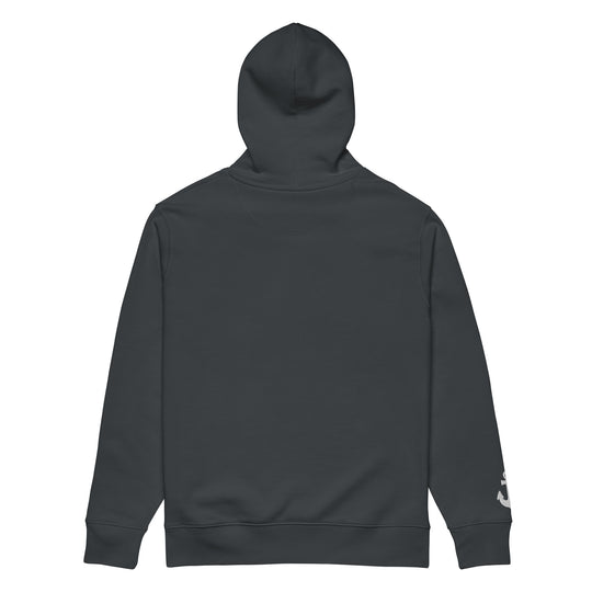 Silky Ahoy Hoodie in India Ink Grey — back view