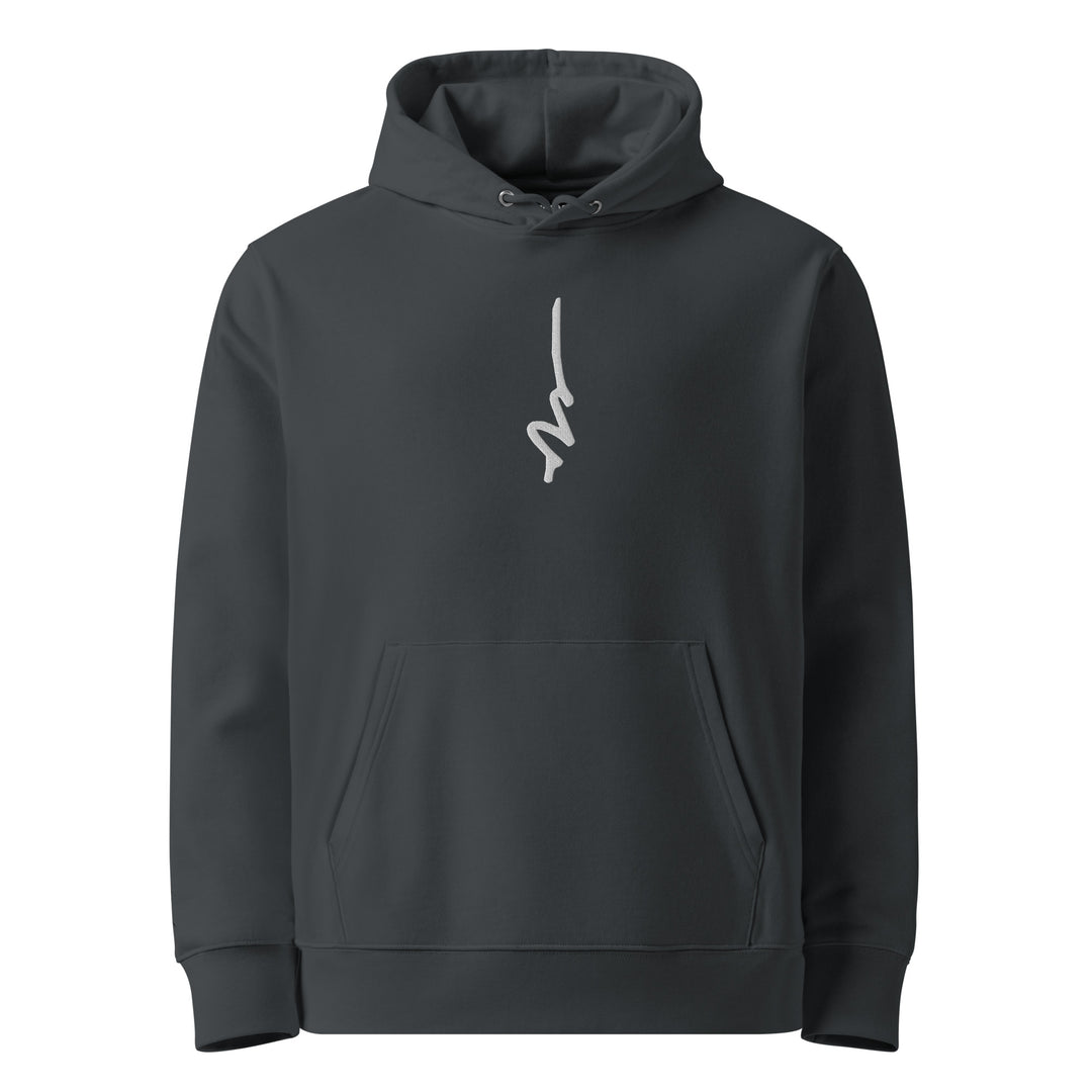 Silky Vertical Hoodie in India Ink Grey — front view