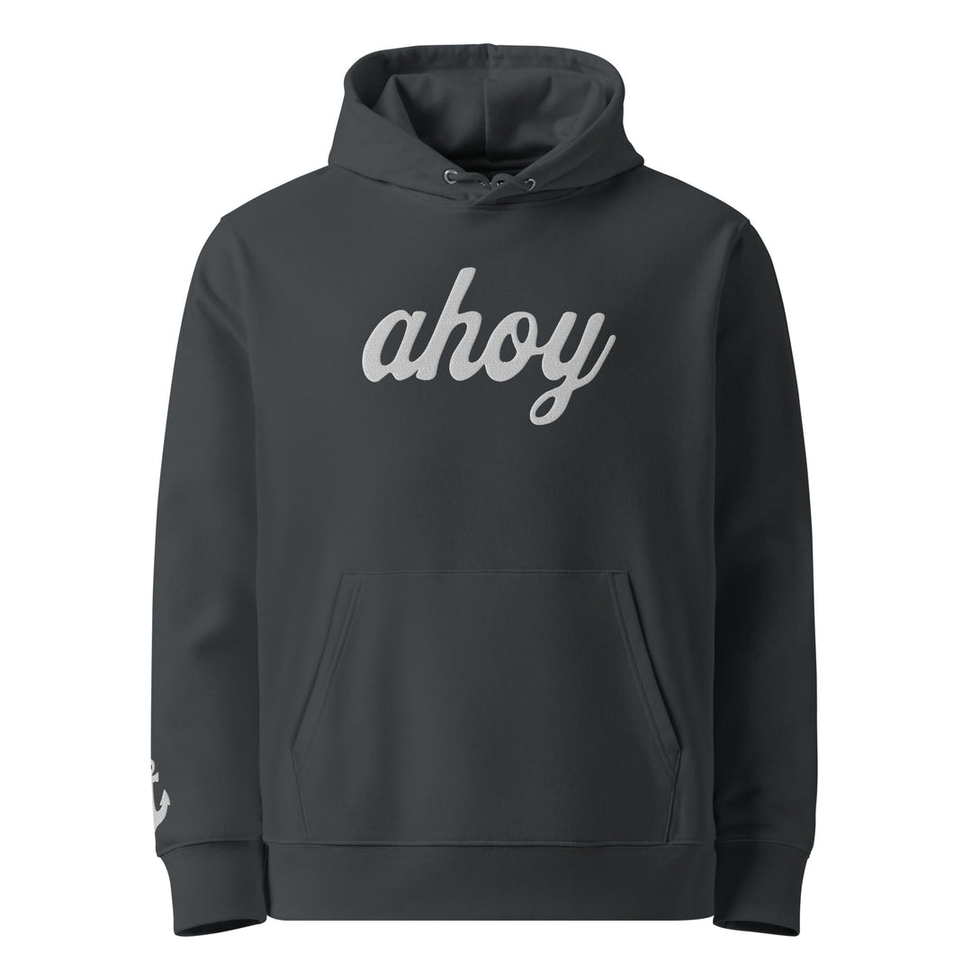 Silky Ahoy Hoodie in India Ink Grey — front view
