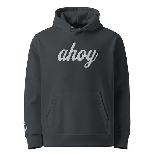 Silky Ahoy Hoodie in India Ink Grey — front view