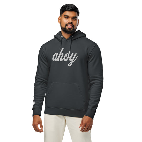 Silky Ahoy Hoodie in India Ink Grey — front view
