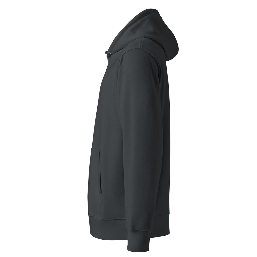 Silky Vertical Hoodie in India Ink Grey — left view