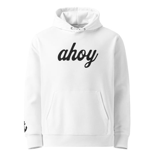 Silky Ahoy Hoodie in White — front view