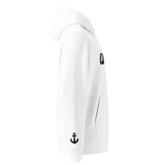 Silky Ahoy Hoodie in White — right view