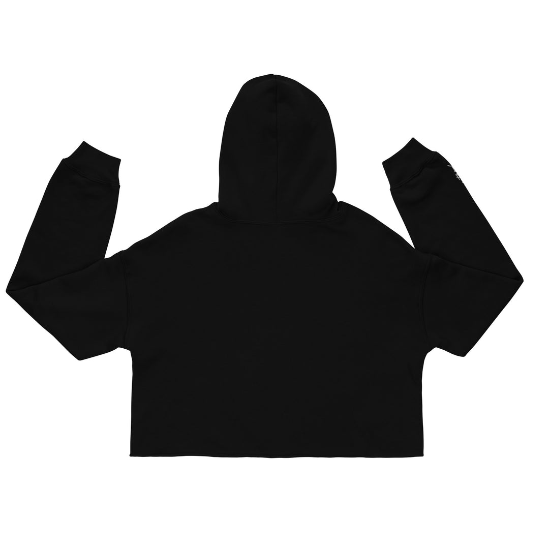 Weathered Sailor Crop Vertical Hoodie — Black