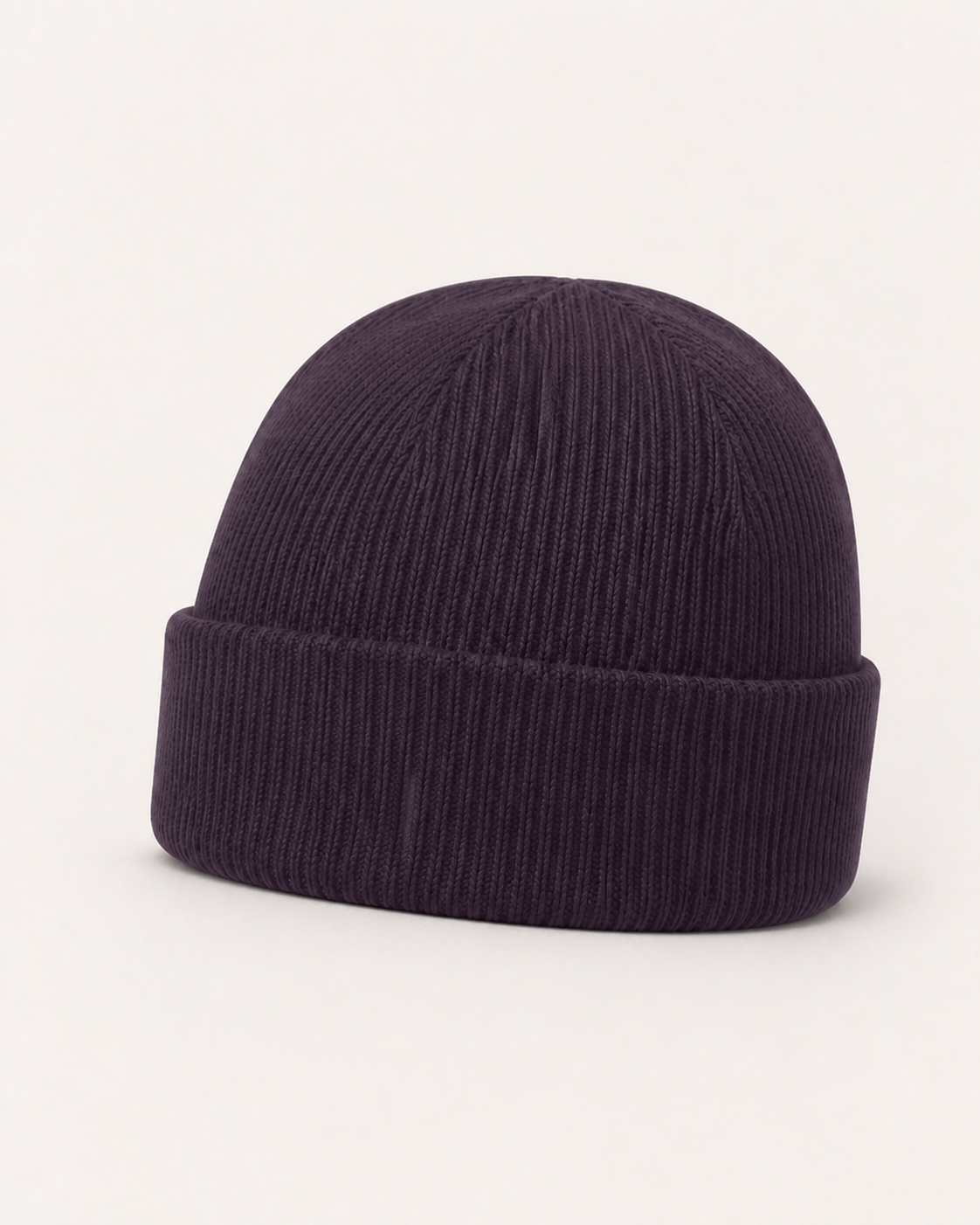 Rib-knit cuffed beanie