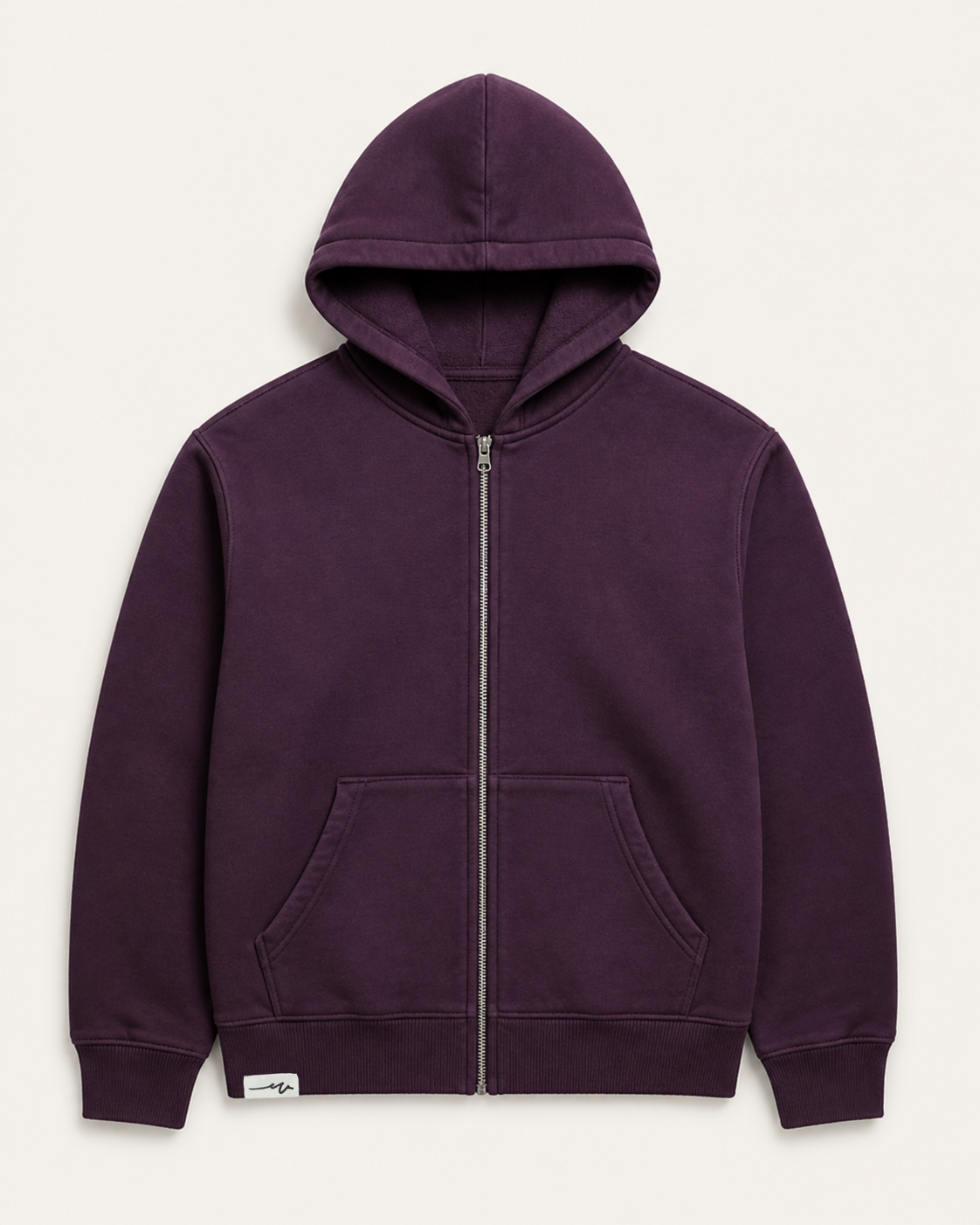 Full-zip hoodie sweatshirt silhouette